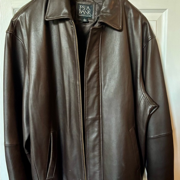 Jos. A. Bank Dark Brown Leather Jacket - Picture 1 of 6